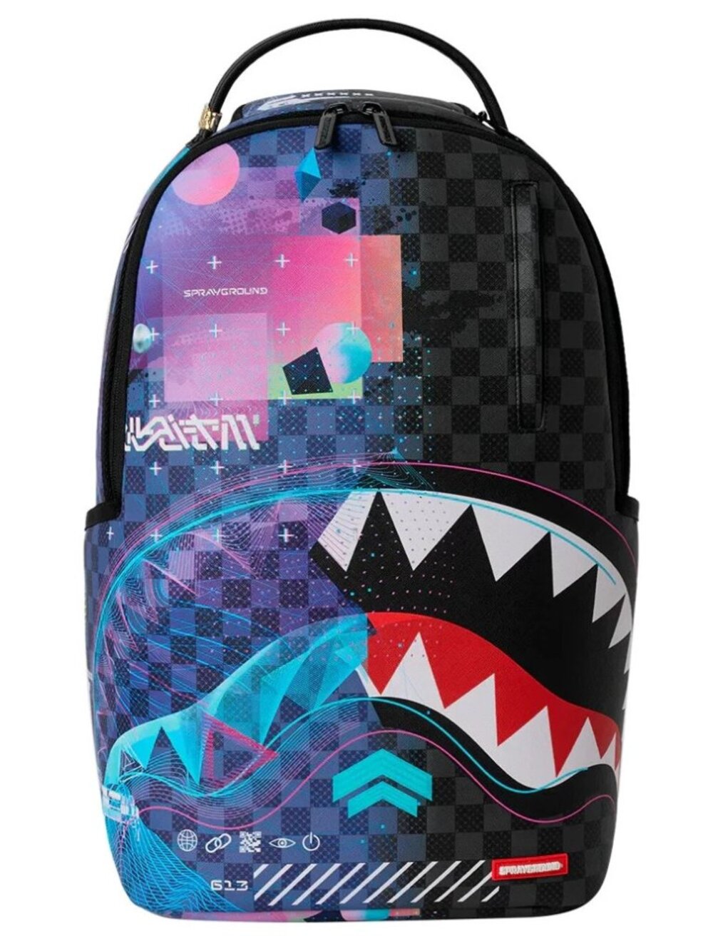 Sprayground DARK FREQUENCY Sharks Backpack🔥New Black Bookbag Large School Bag